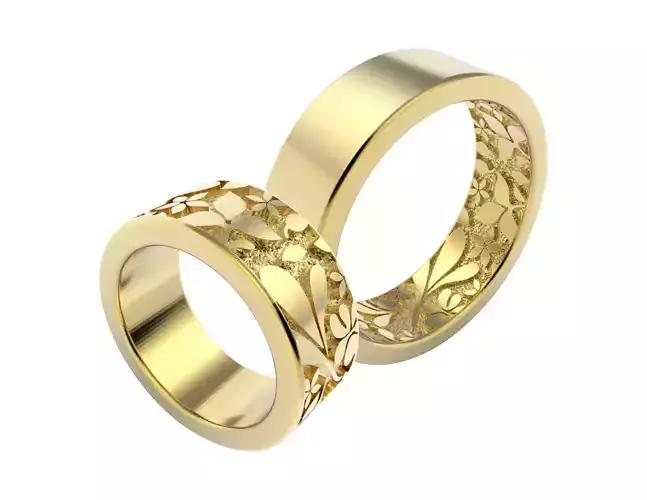 Engraved wedding rings for men and women 