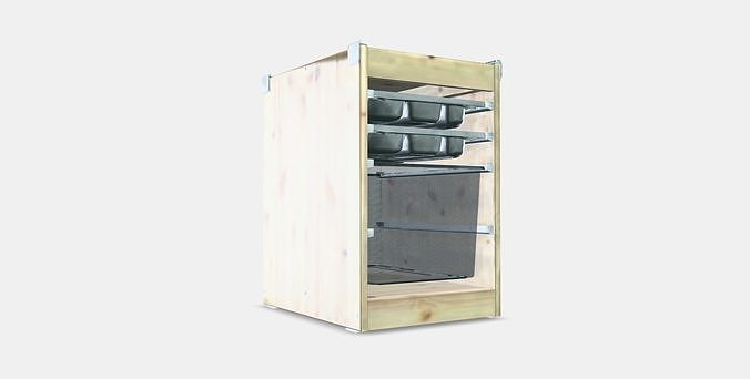 TROFAST Storage combination with box-trays Low-poly 3D model