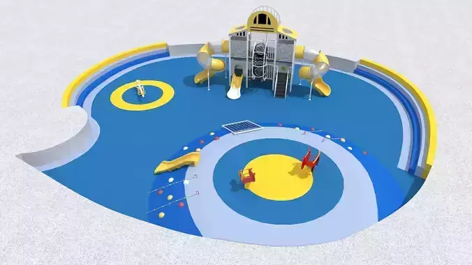 Space themed amusement park 3D model