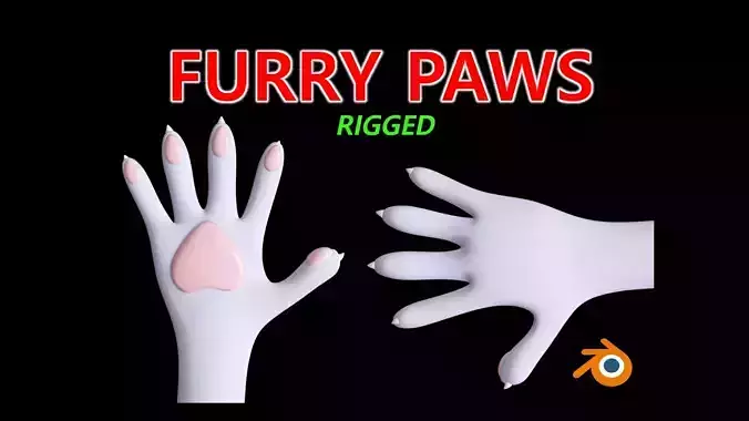 Rigged Furry Anthro Hand Paws
