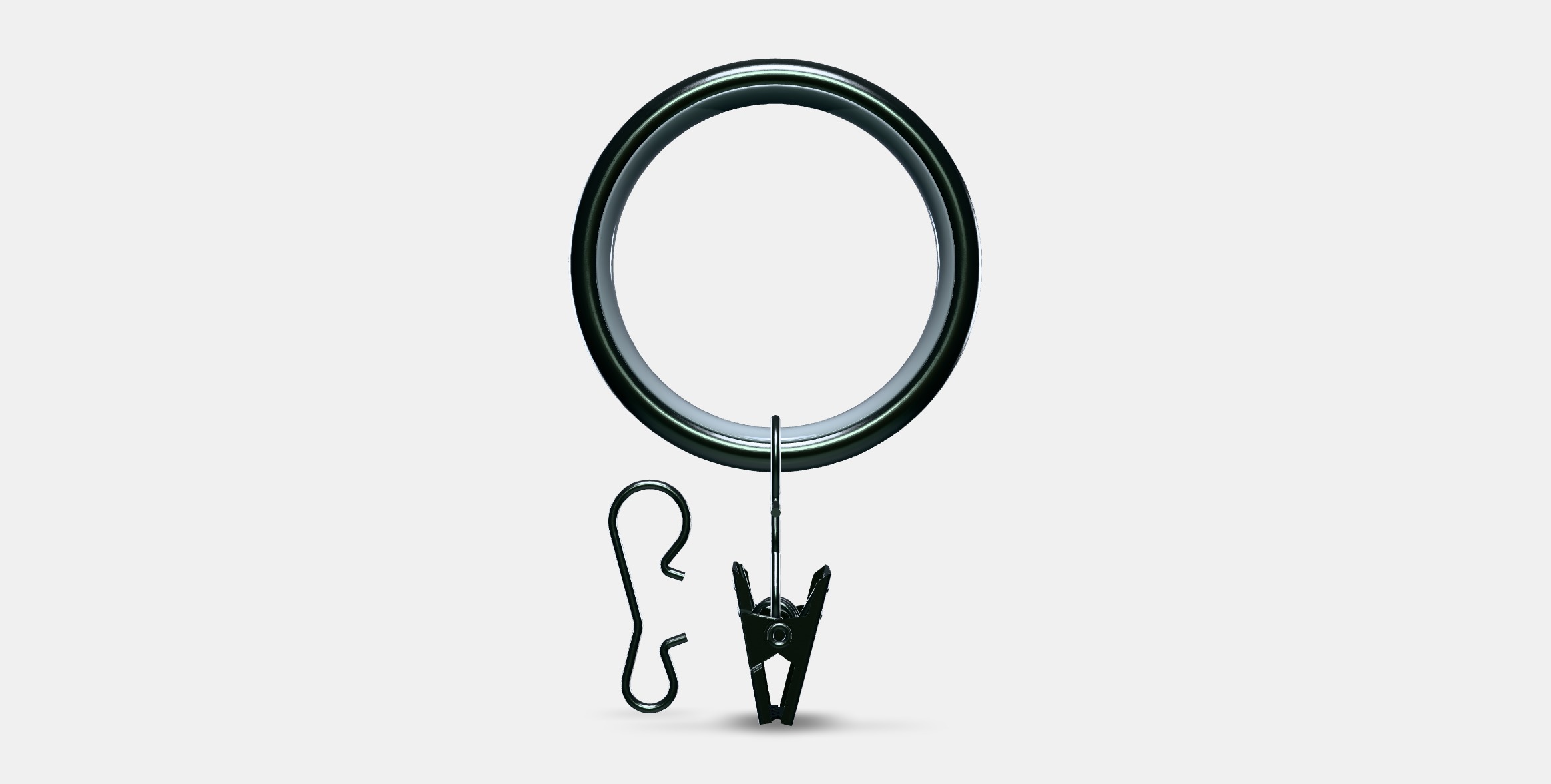 SYRLIG Curtain ring with clip and hook 4 Low-poly 3D model_10