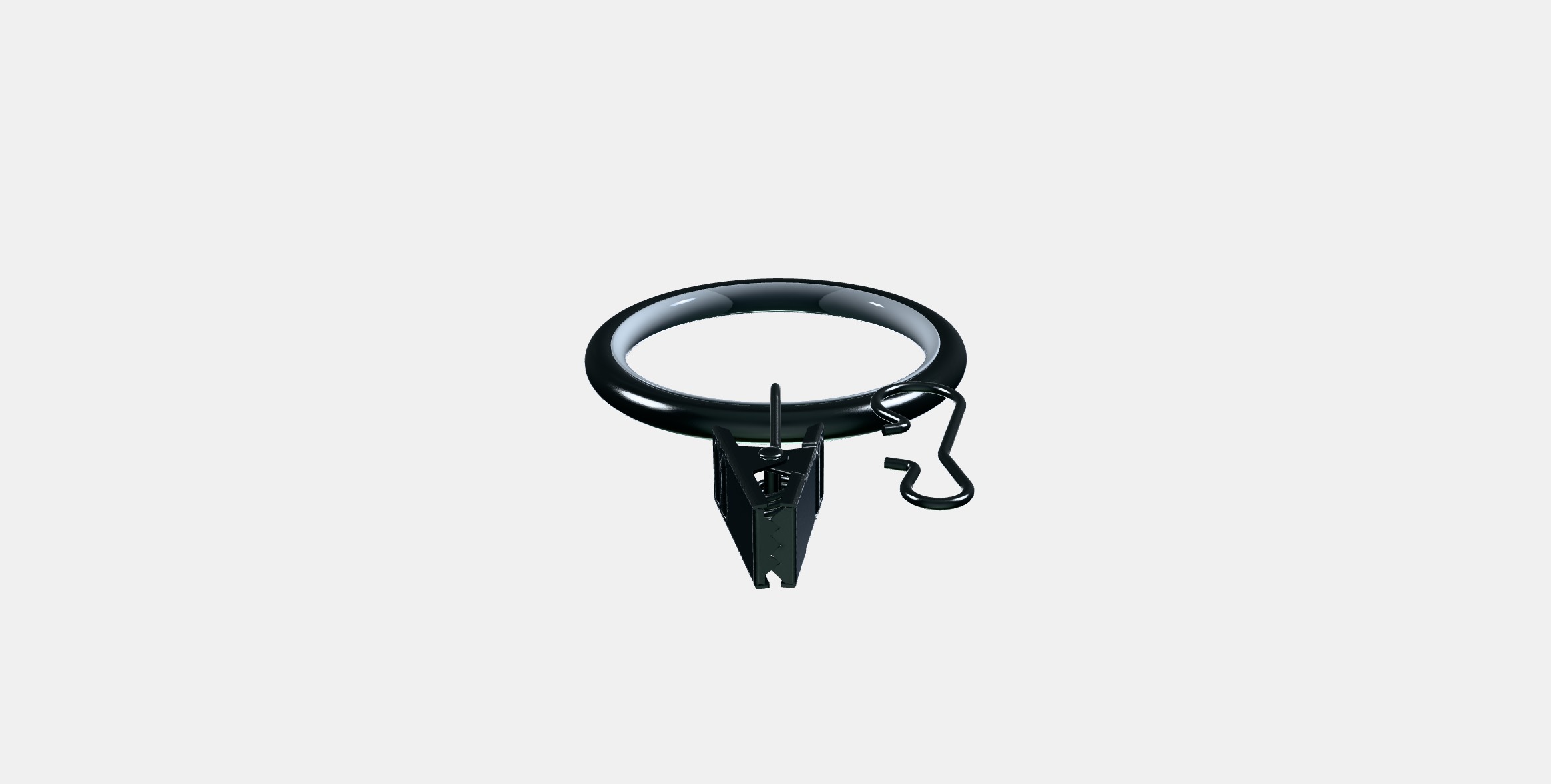 SYRLIG Curtain ring with clip and hook 4 Low-poly 3D model_7