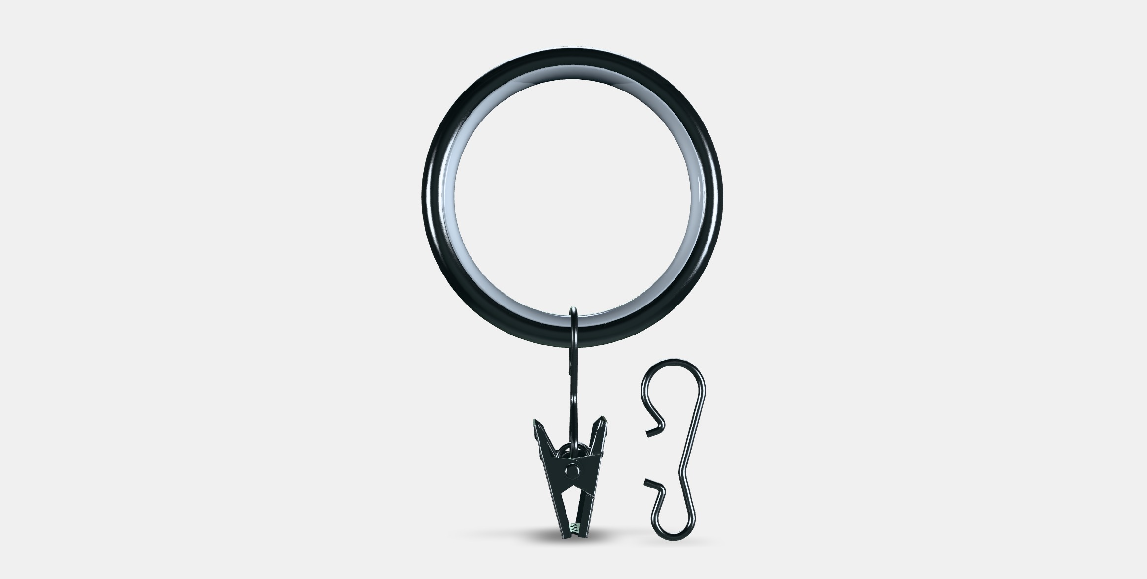 SYRLIG Curtain ring with clip and hook 4 Low-poly 3D model_14