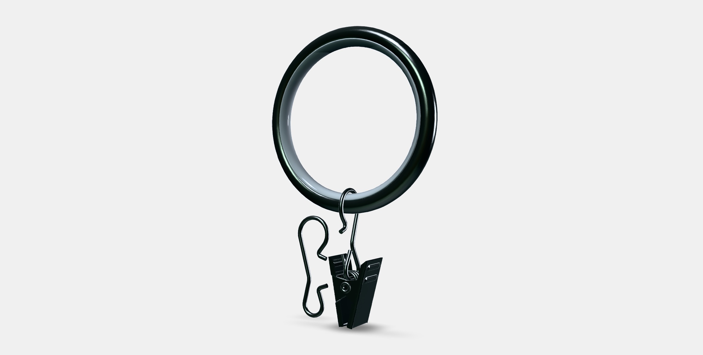 SYRLIG Curtain ring with clip and hook 4 Low-poly 3D model_12