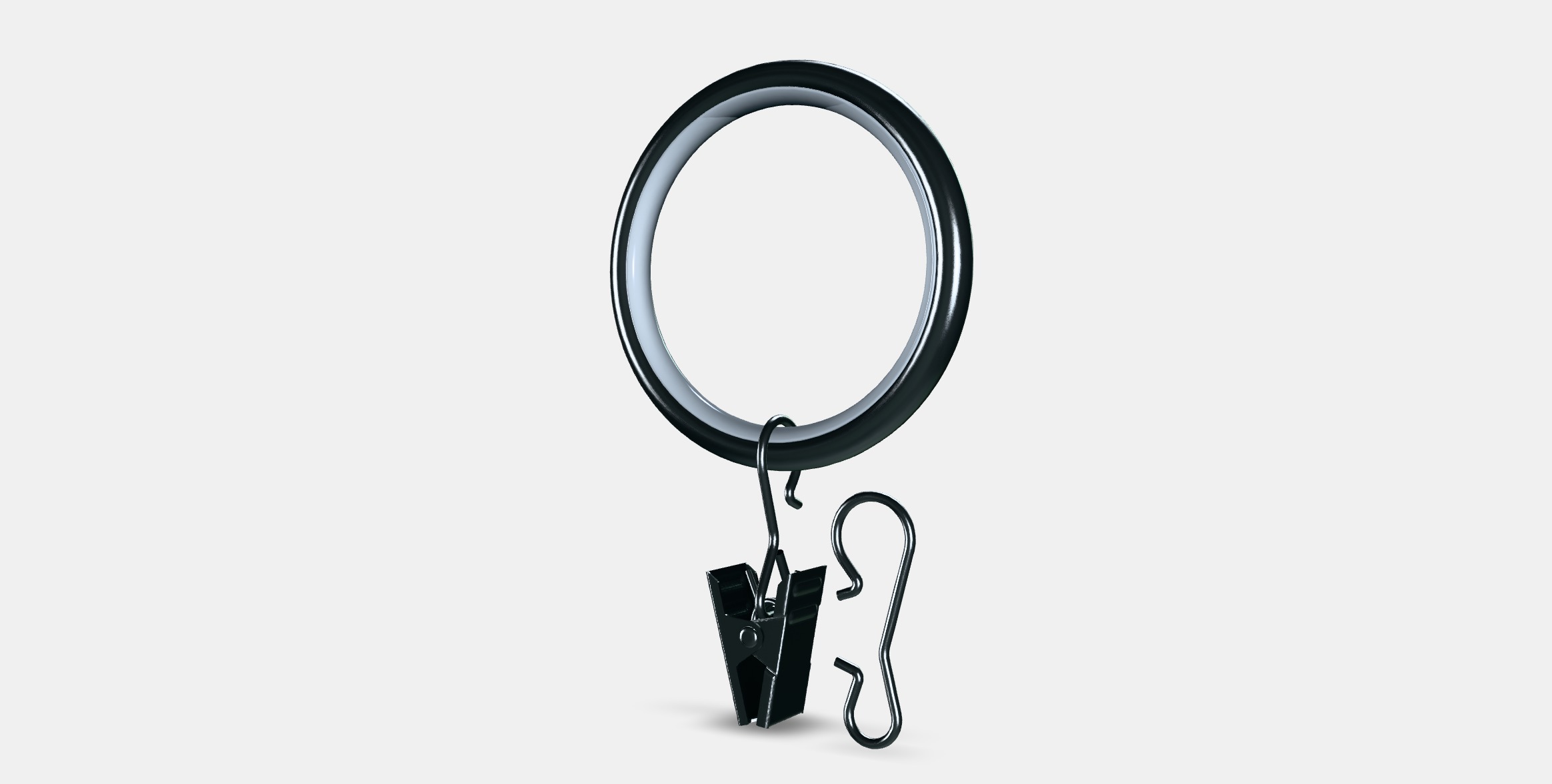 SYRLIG Curtain ring with clip and hook 4 Low-poly 3D model_5