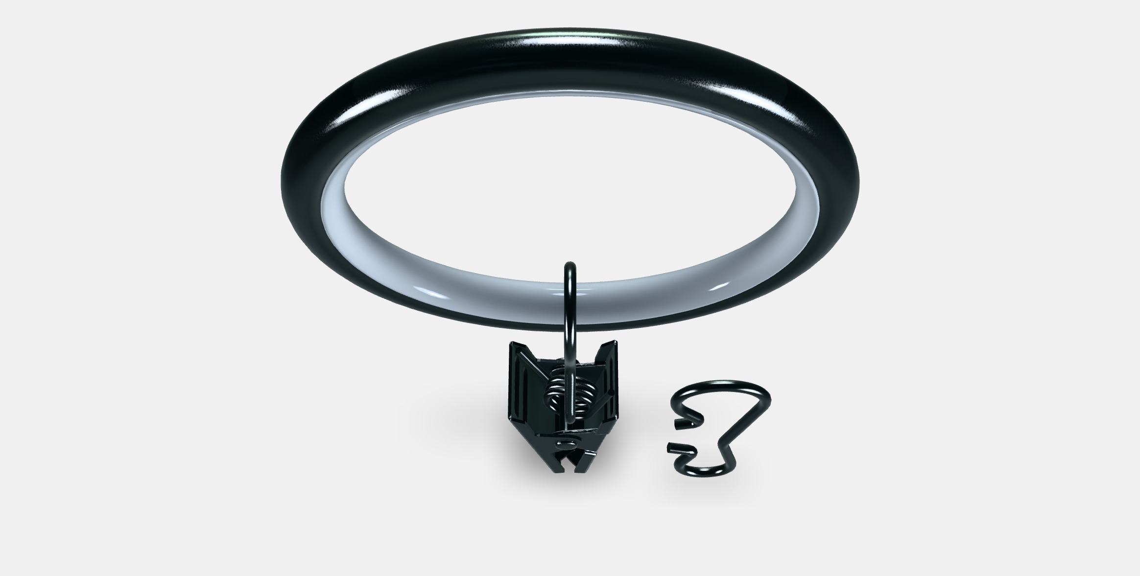 SYRLIG Curtain ring with clip and hook 4 Low-poly 3D model_4