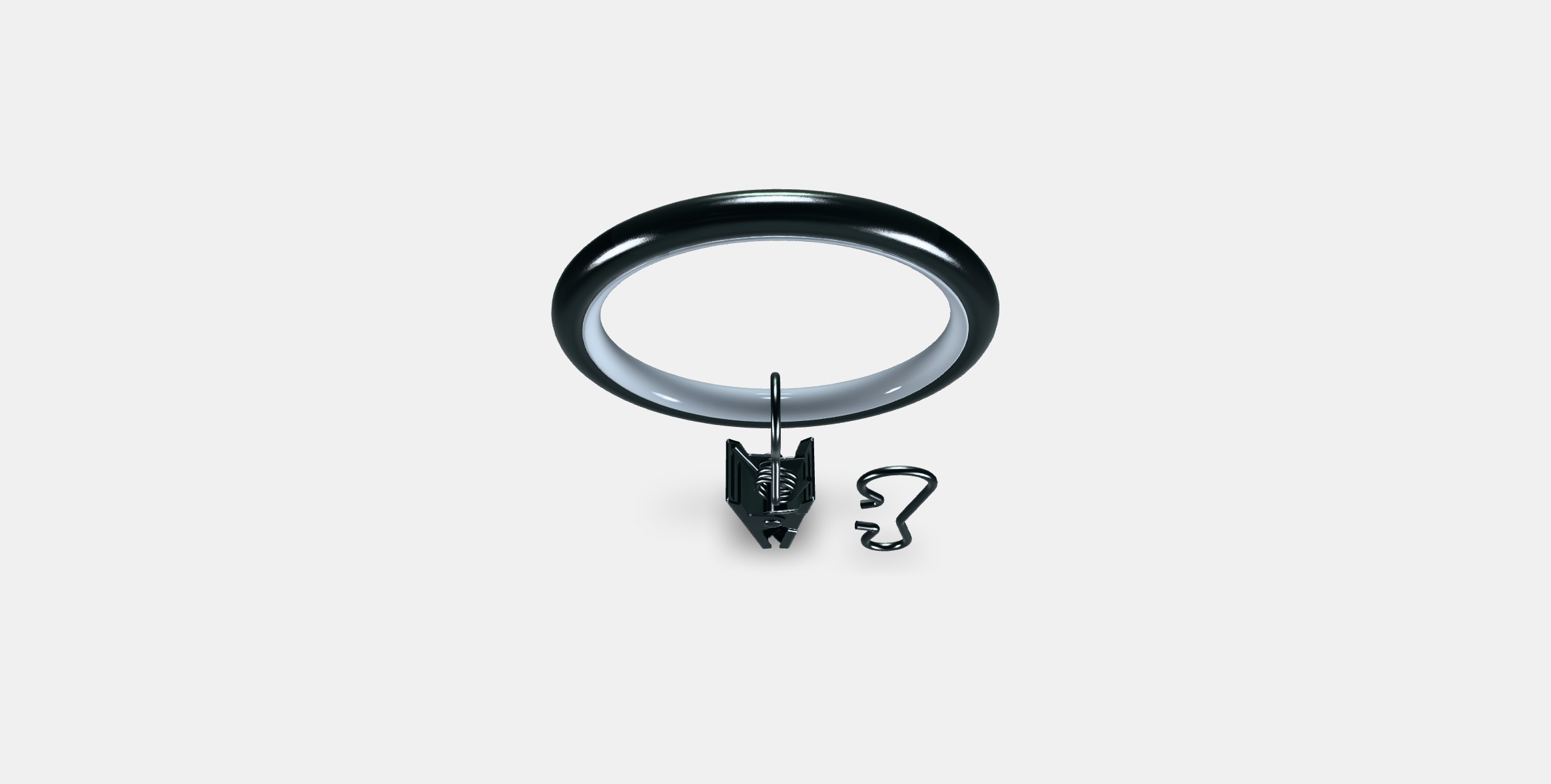 SYRLIG Curtain ring with clip and hook 4 Low-poly 3D model_3