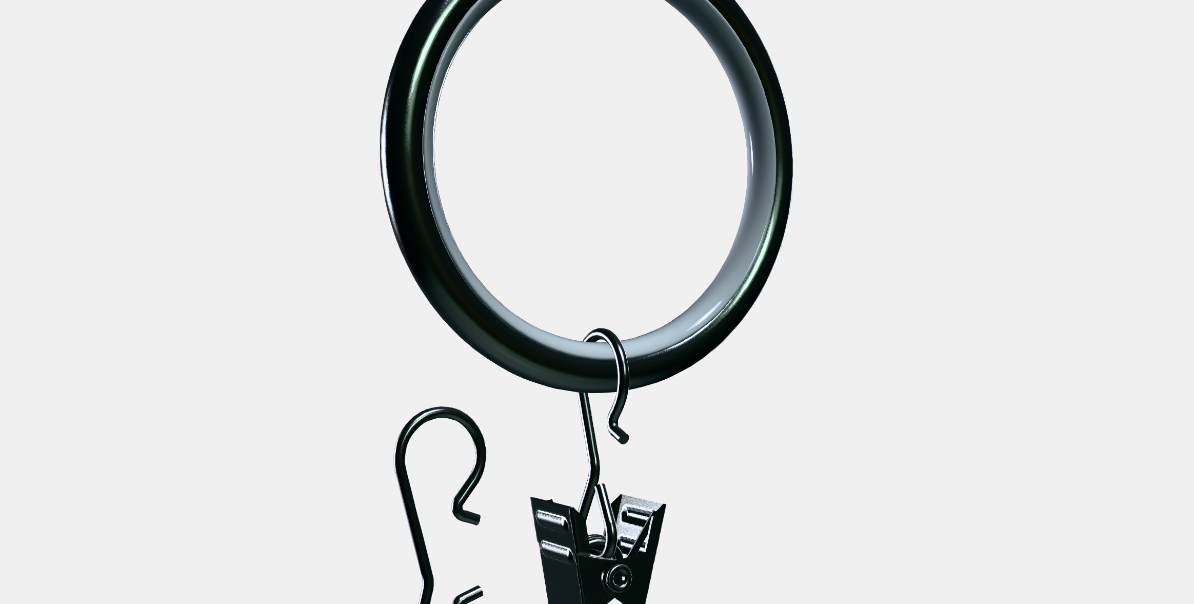SYRLIG Curtain ring with clip and hook 4 Low-poly 3D model_9
