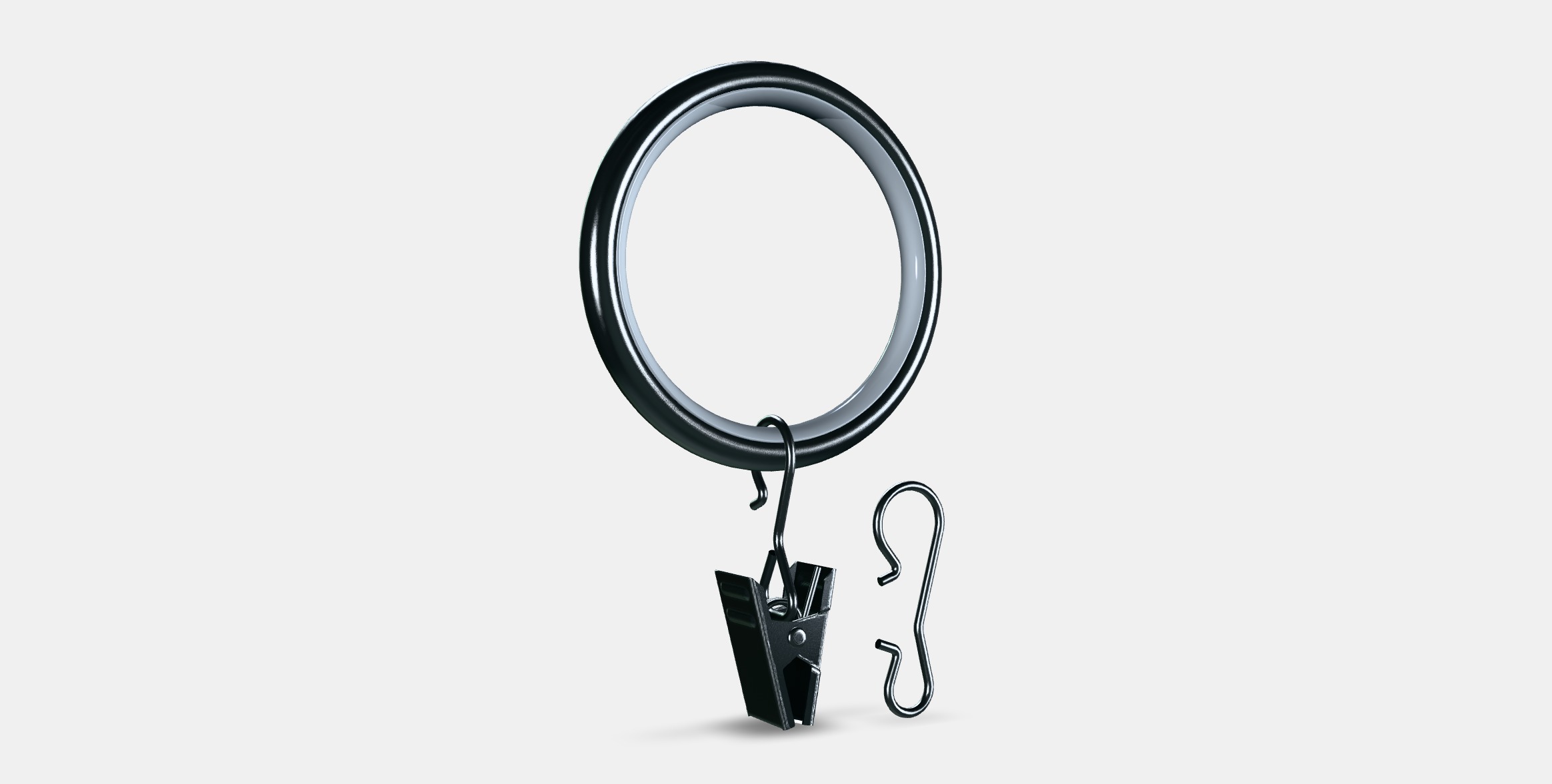 SYRLIG Curtain ring with clip and hook 4 Low-poly 3D model_16