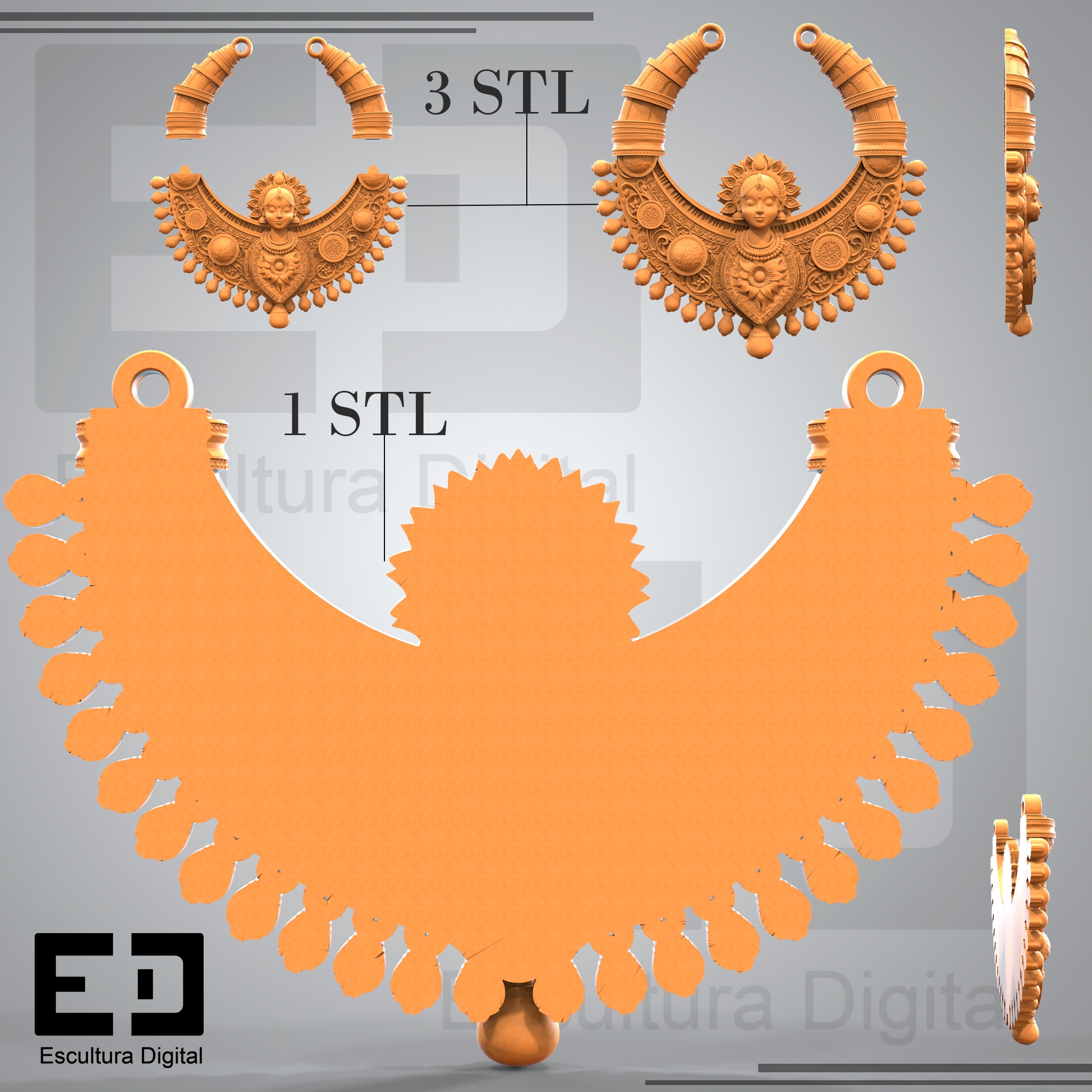 Collar de la Diosa 3D print model_4