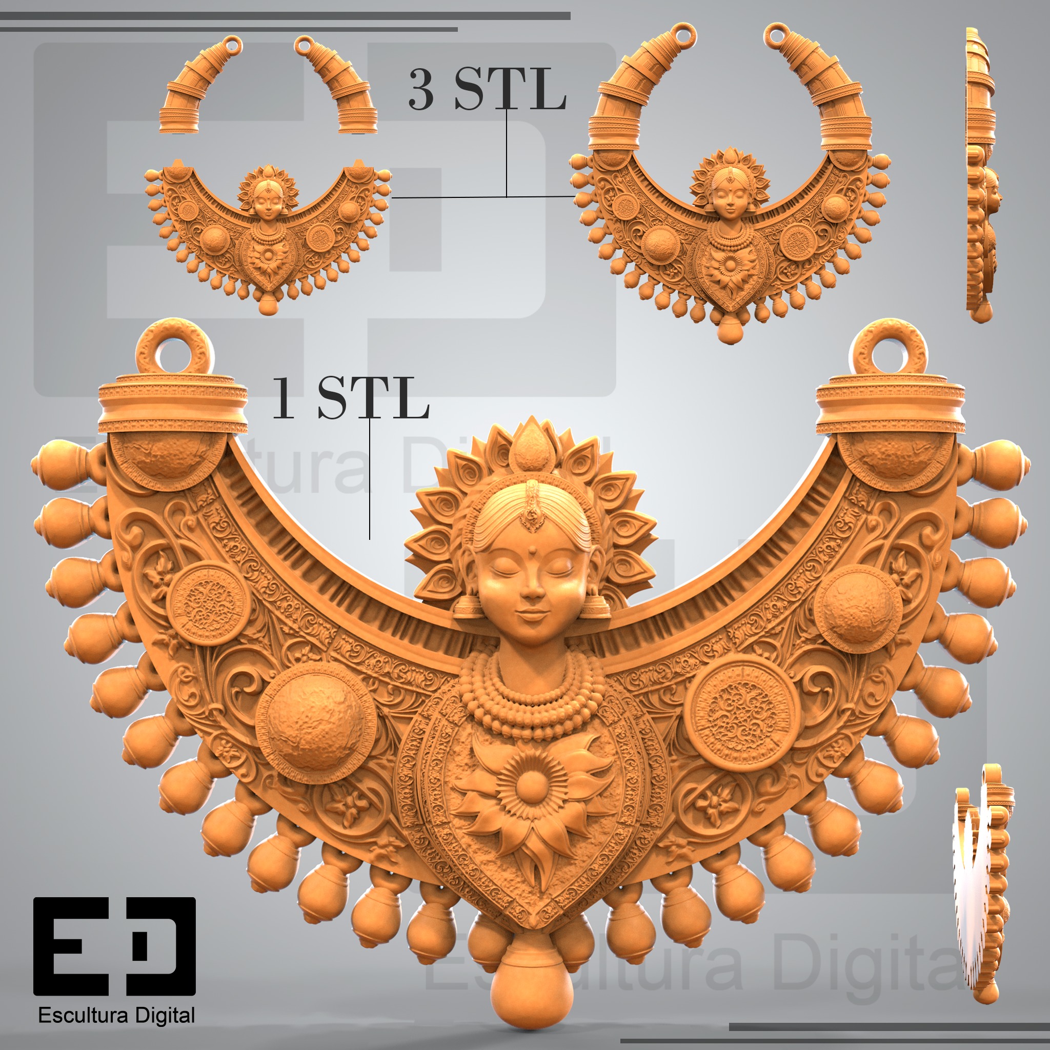 Collar de la Diosa 3D print model_1