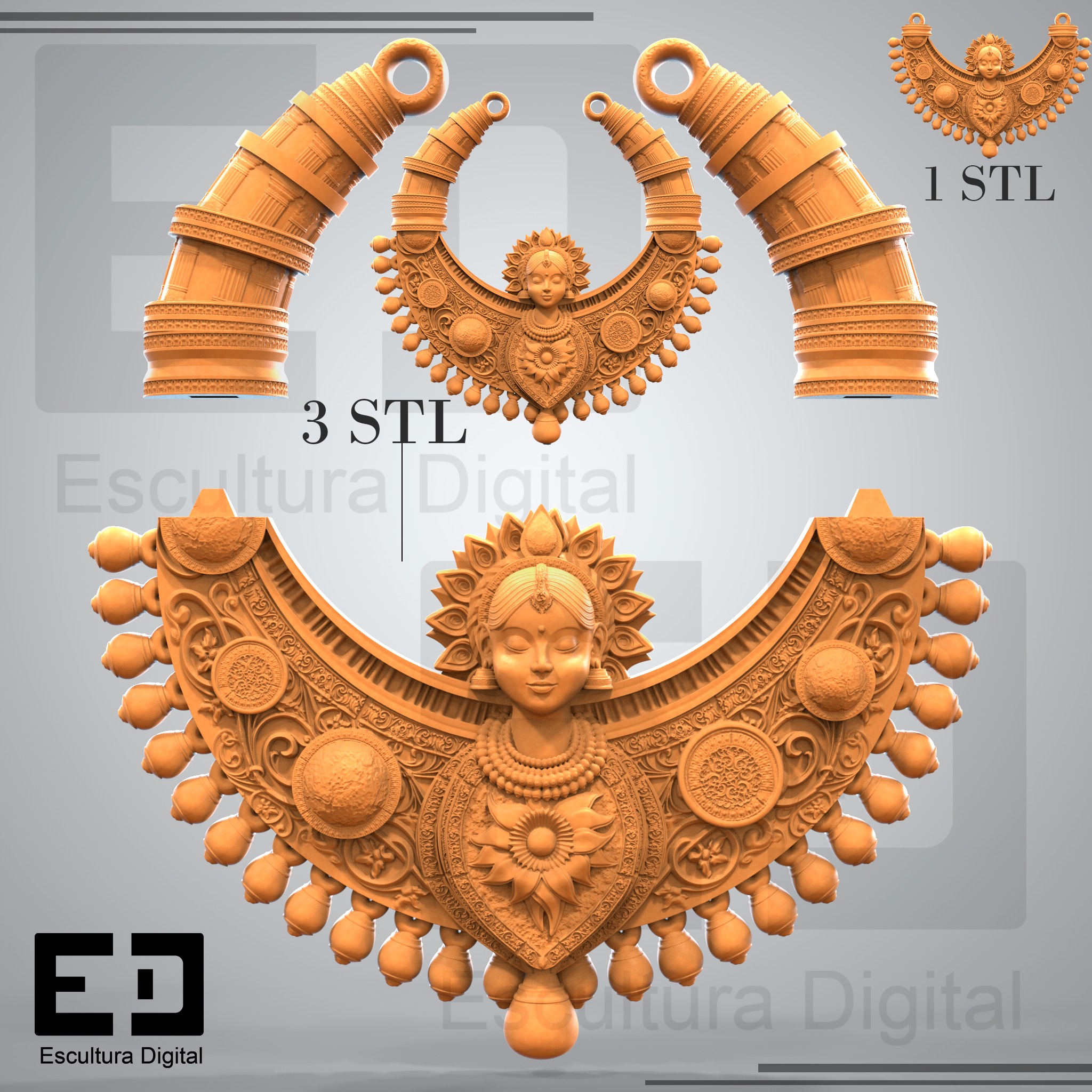 Collar de la Diosa 3D print model_3