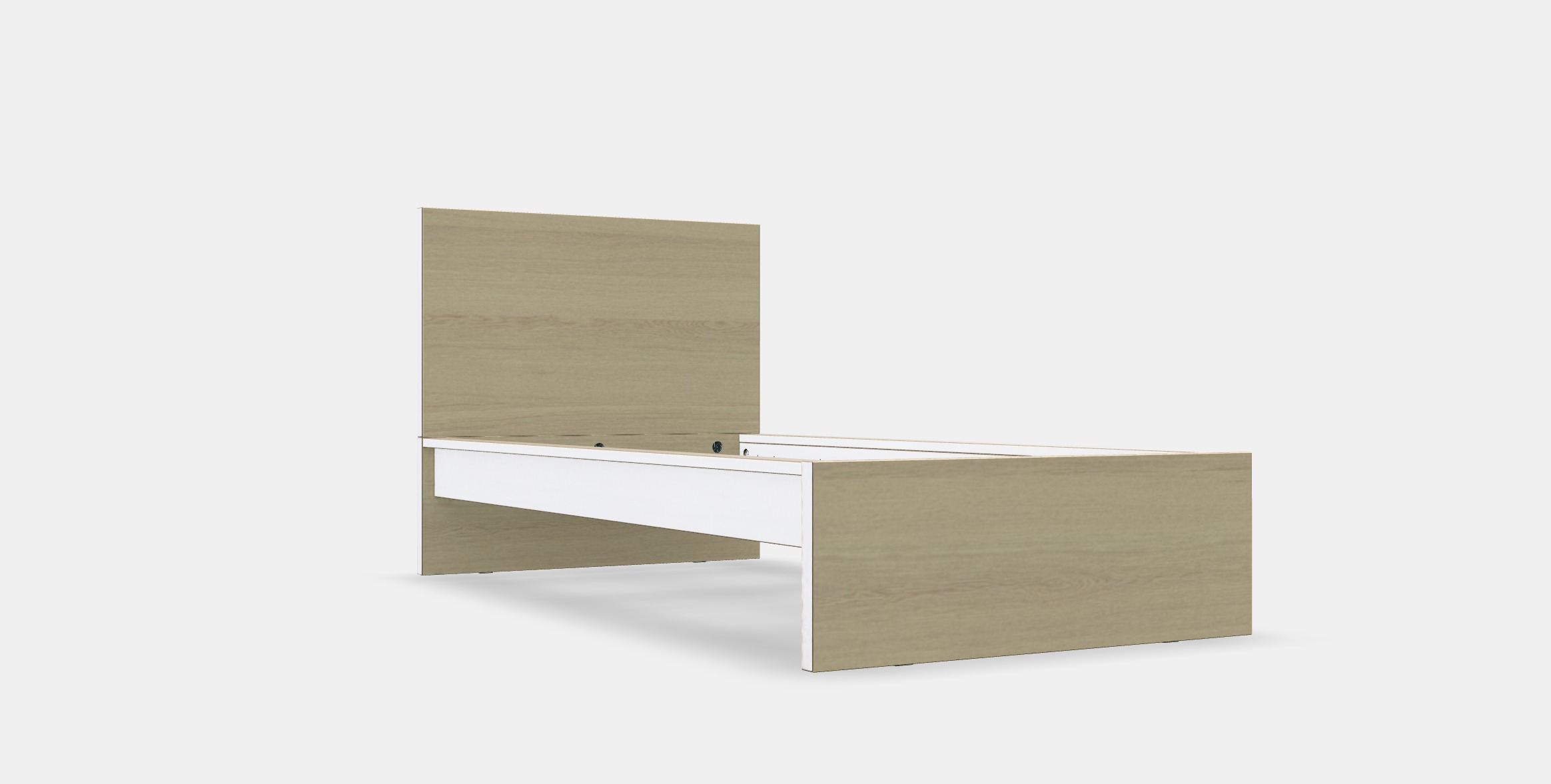 MALM Bed frame high 76 Low-poly 3D model_9
