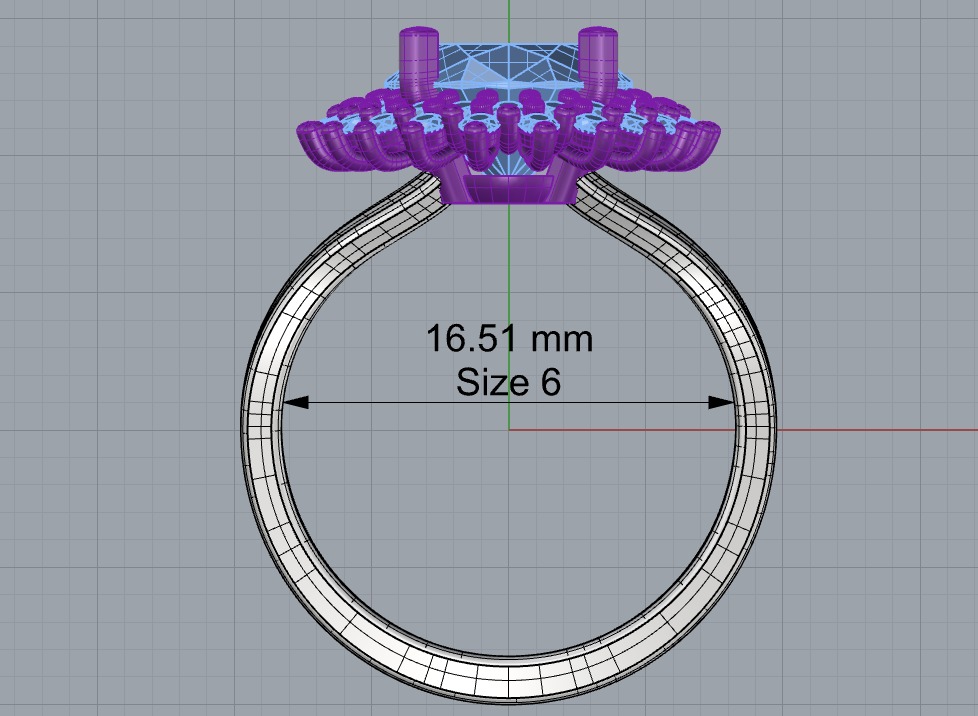 Lady Di Ring Size 6 Double Arm 3D print model_6
