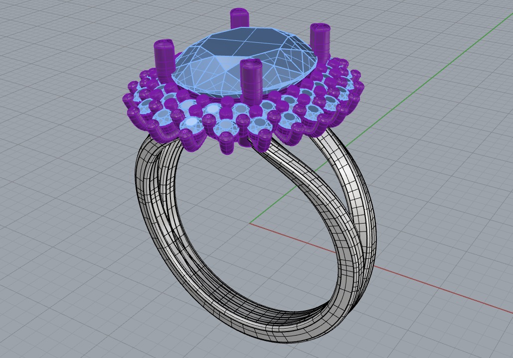 Lady Di Ring Size 6 Double Arm 3D print model_5