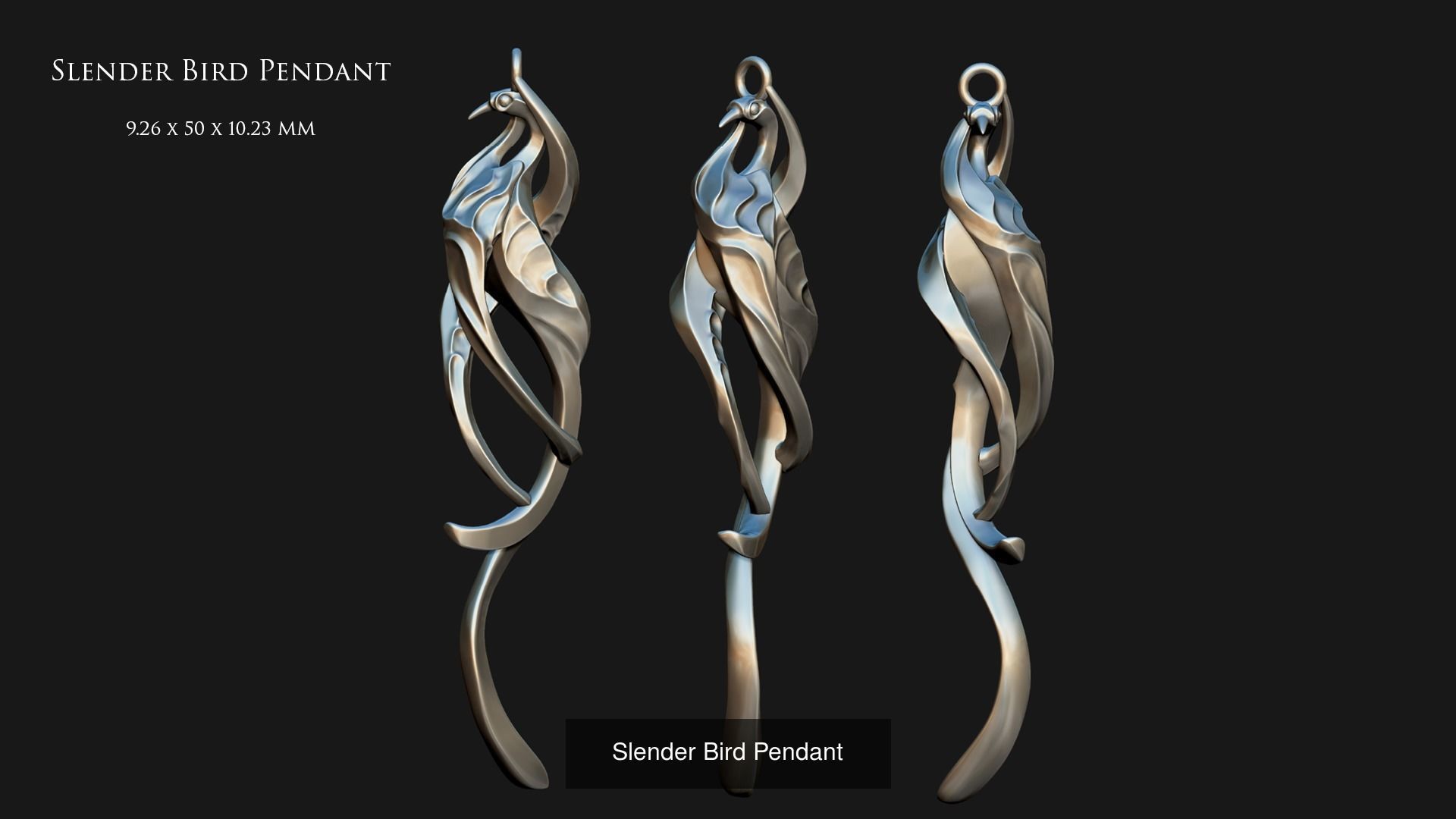 A Set of Abstract Bird Pendants 3D Model Collection_7