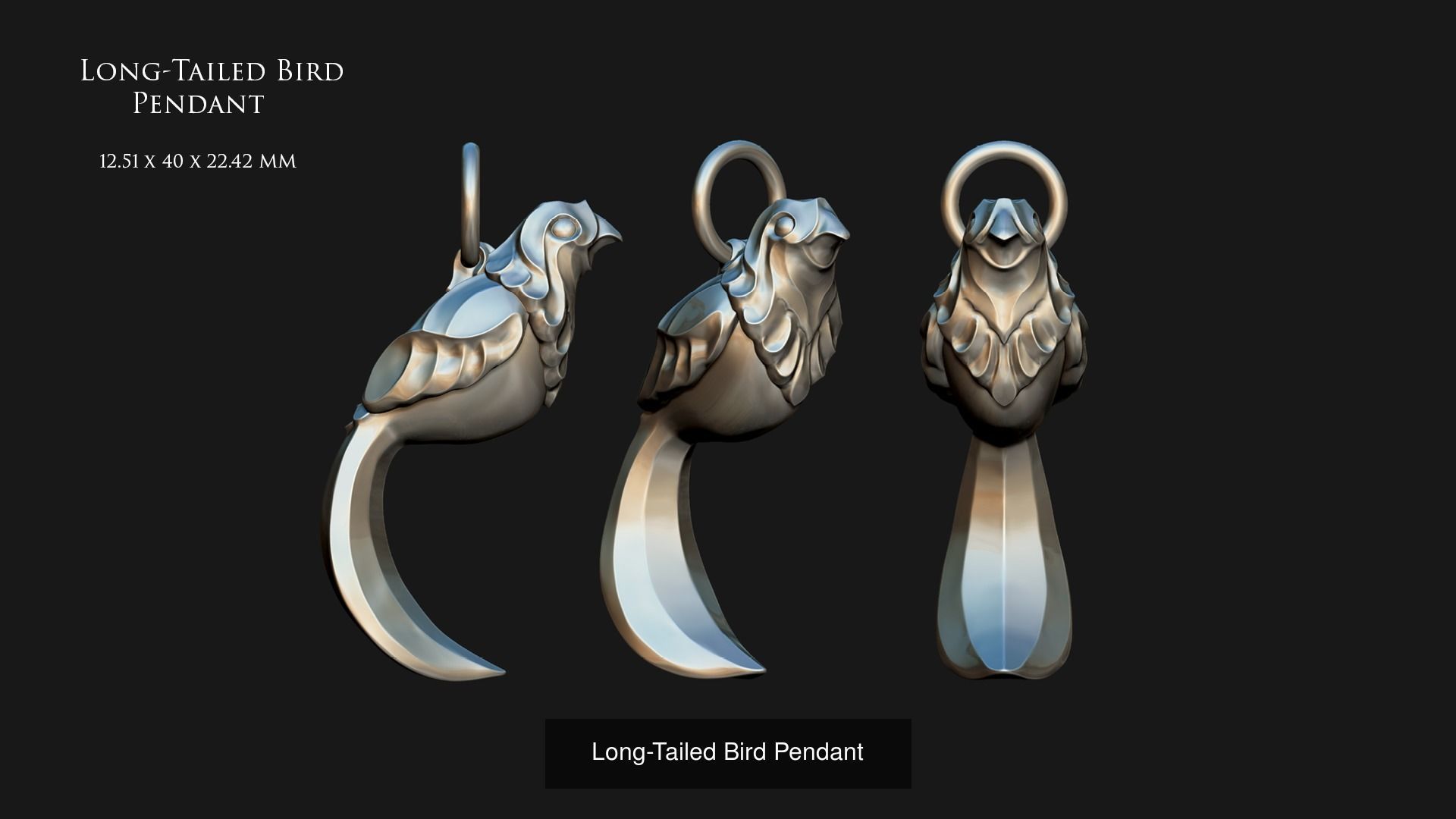 A Set of Abstract Bird Pendants 3D Model Collection_11