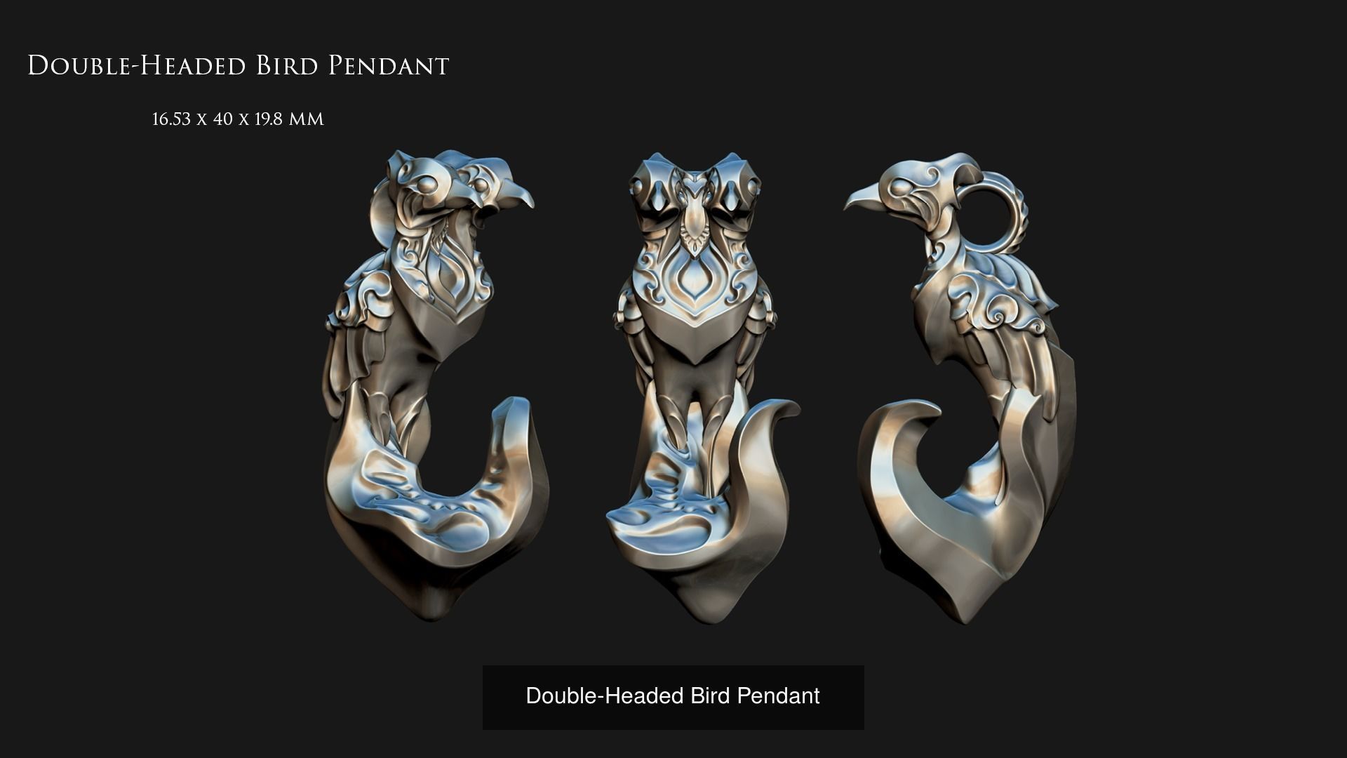 A Set of Abstract Bird Pendants 3D Model Collection_9