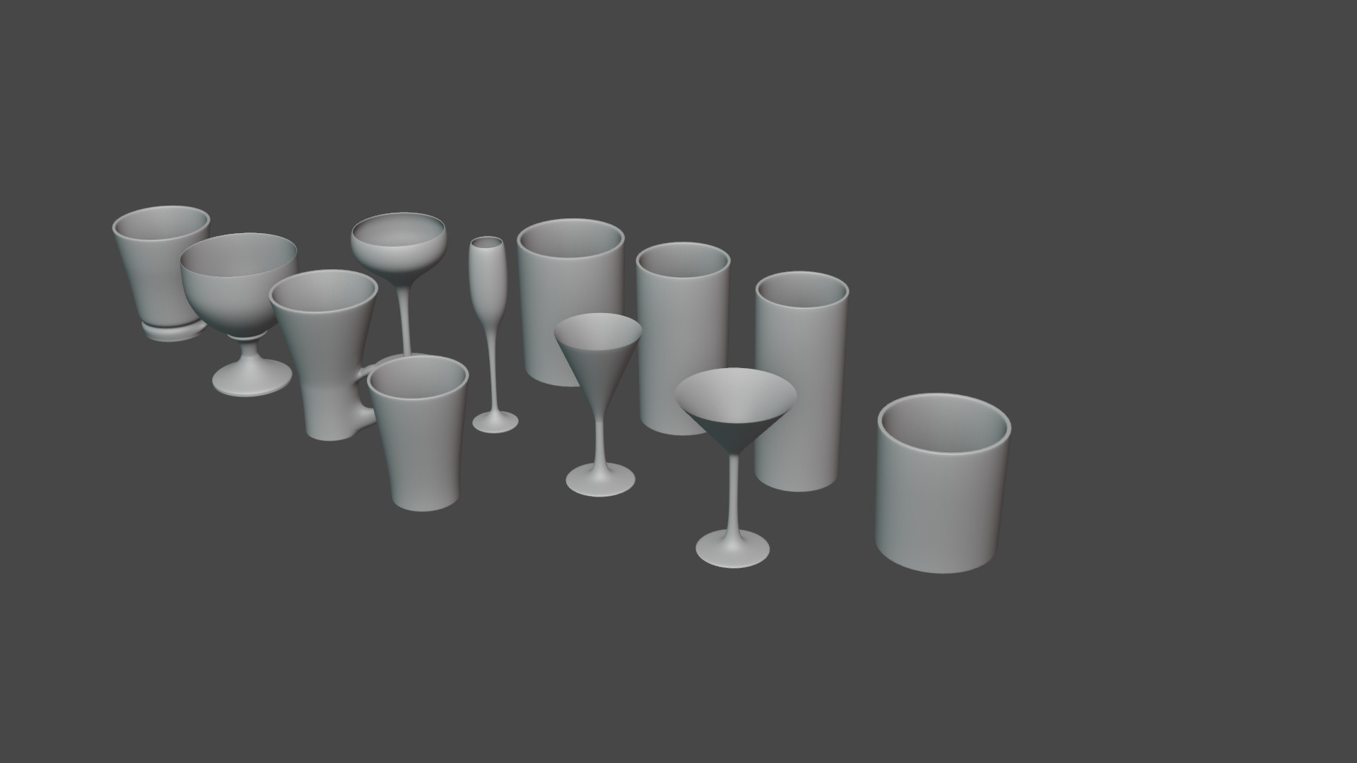 Cocktail Glass Collection 3D model_1