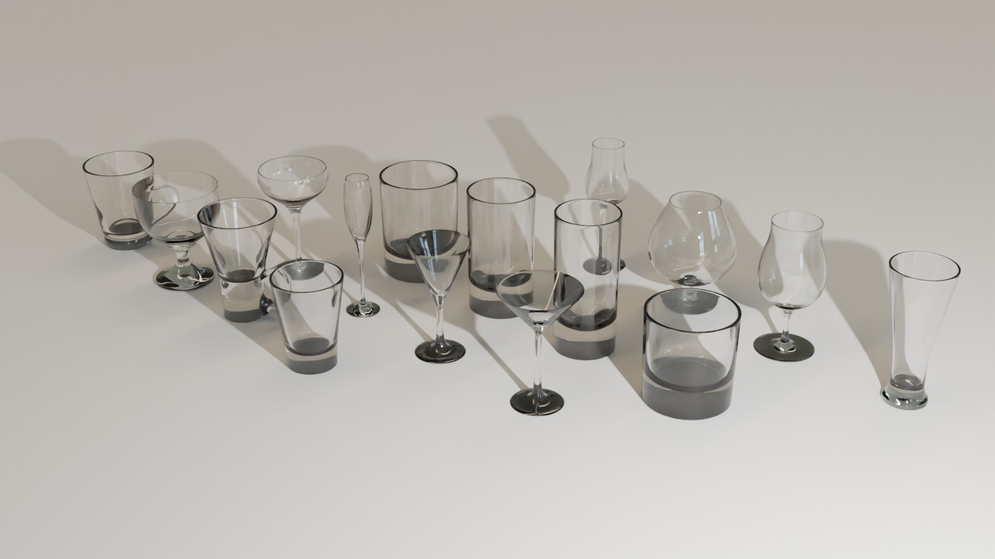 Cocktail Glass Collection 3D model_2