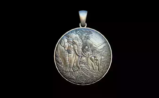 Elephant and the Kid Pendant