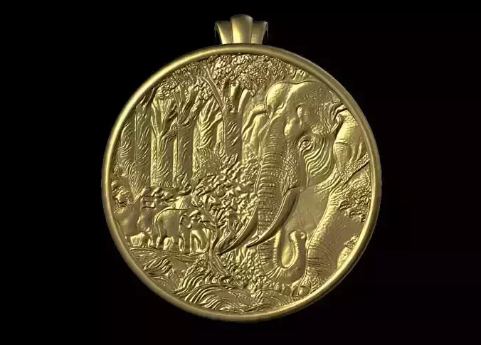 Elephant in the Woods Pendant