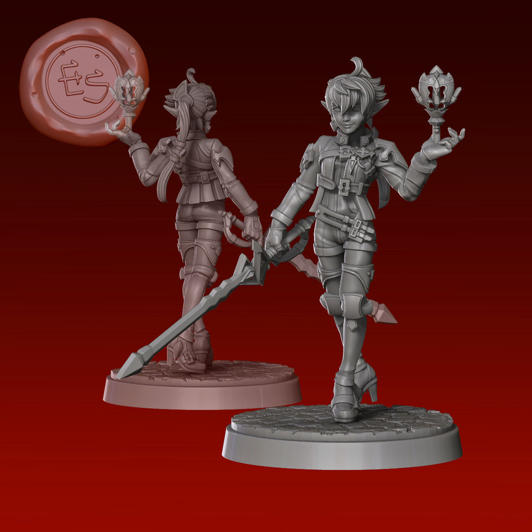 Alisaie Leveilleur - FFXIV - 32mm Scale Miniature 3D print model_2