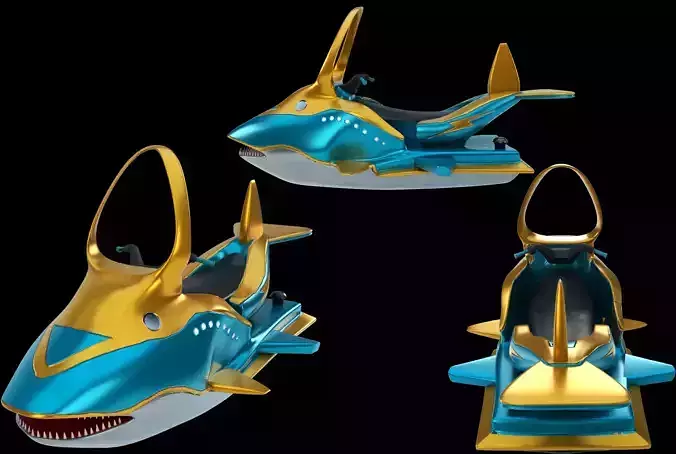 Shark Racer Jet Ski 3D Model Low-poly 3D model