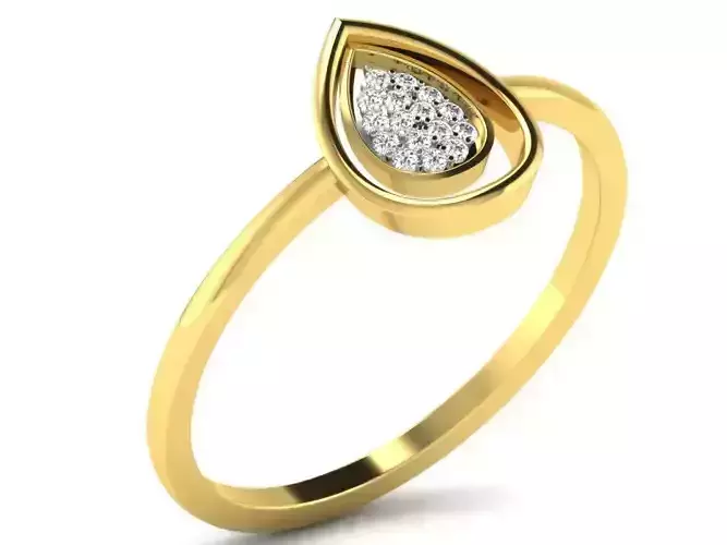 Light Weight Yellow Gold Diamond Ring DR-6149 3D print model
