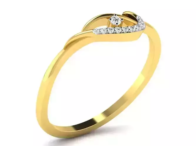 Light Weight Yellow Gold Diamond Ring DR-6151