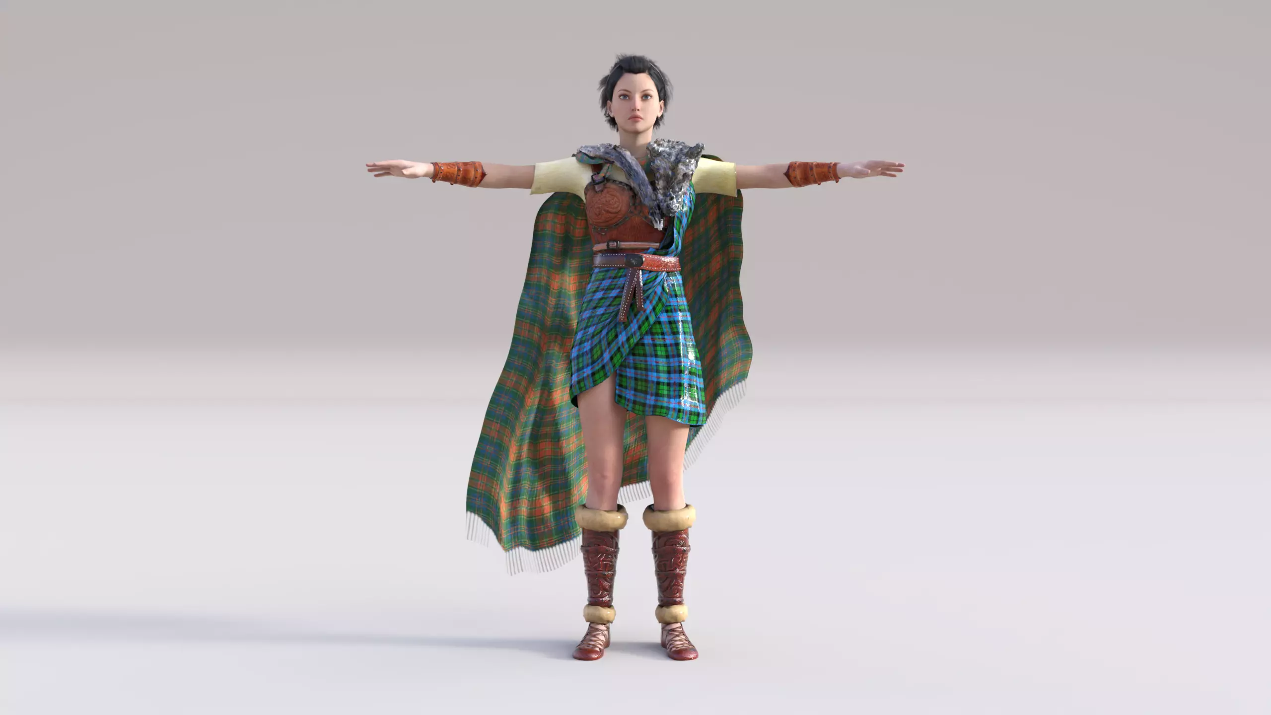 Celtic Maeve Medb Outfit Dress Clothing Low-poly 3D model