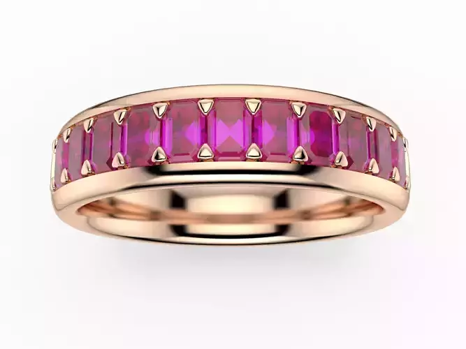 Emerals Cut Eternity Ring