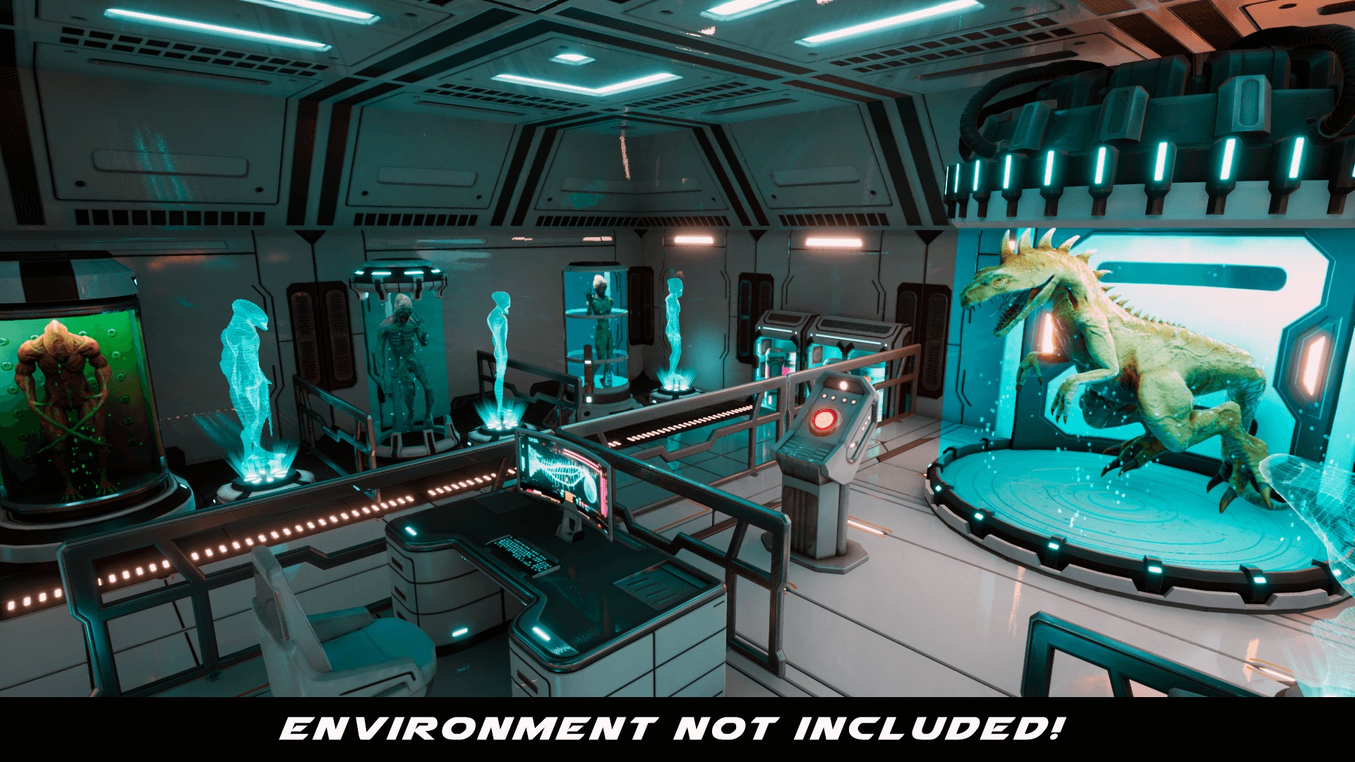 SciFi Lab cryo capsules and chambers Low-poly 3D model_11