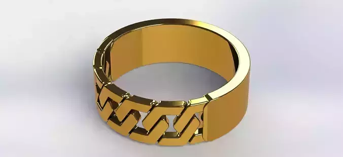 Band ring for men - stylish  3D print model