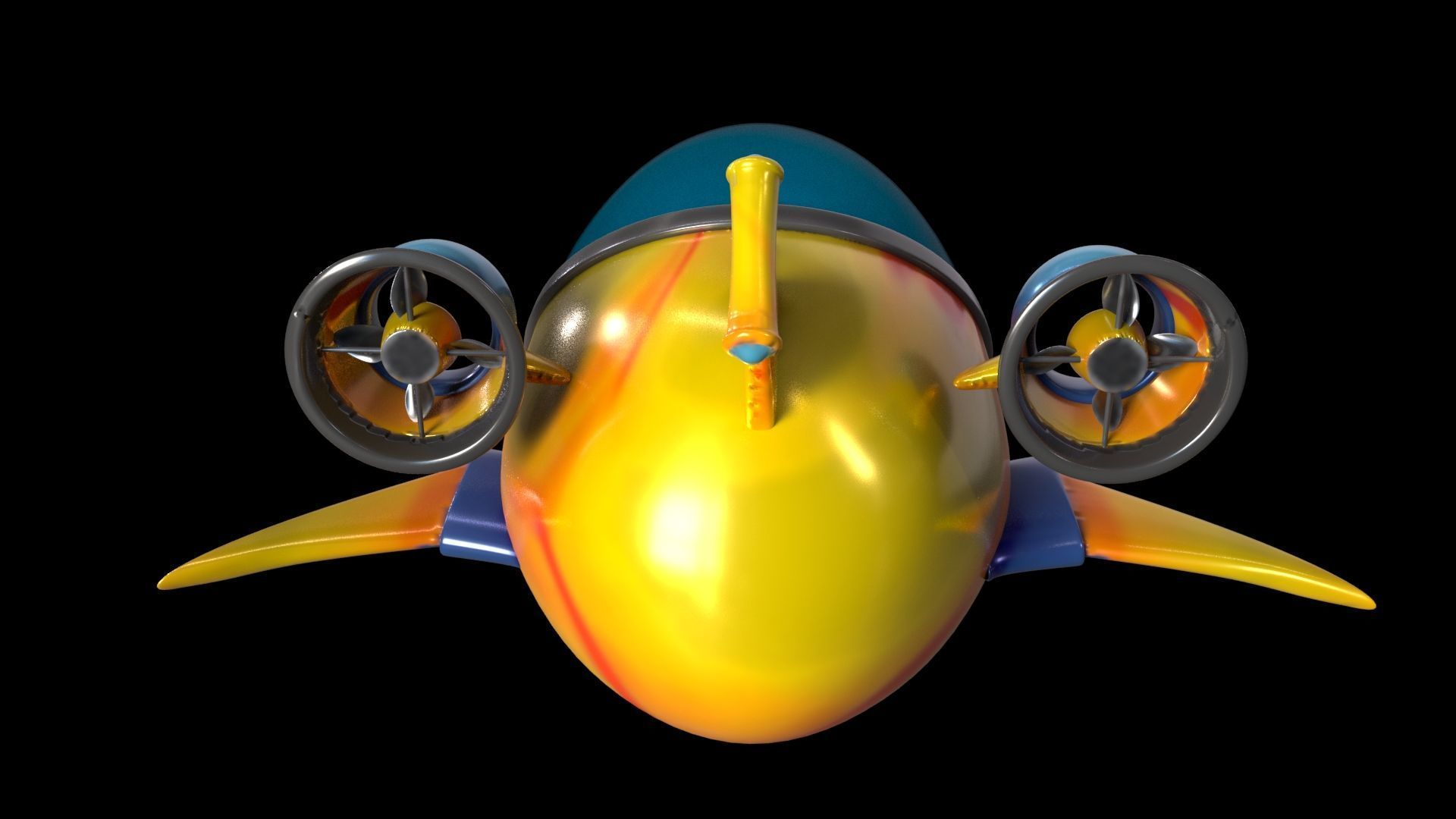 Aqua Jet ProSleek Futuristic Submarine Pod toon LOW POLY Low-poly 3D model_4