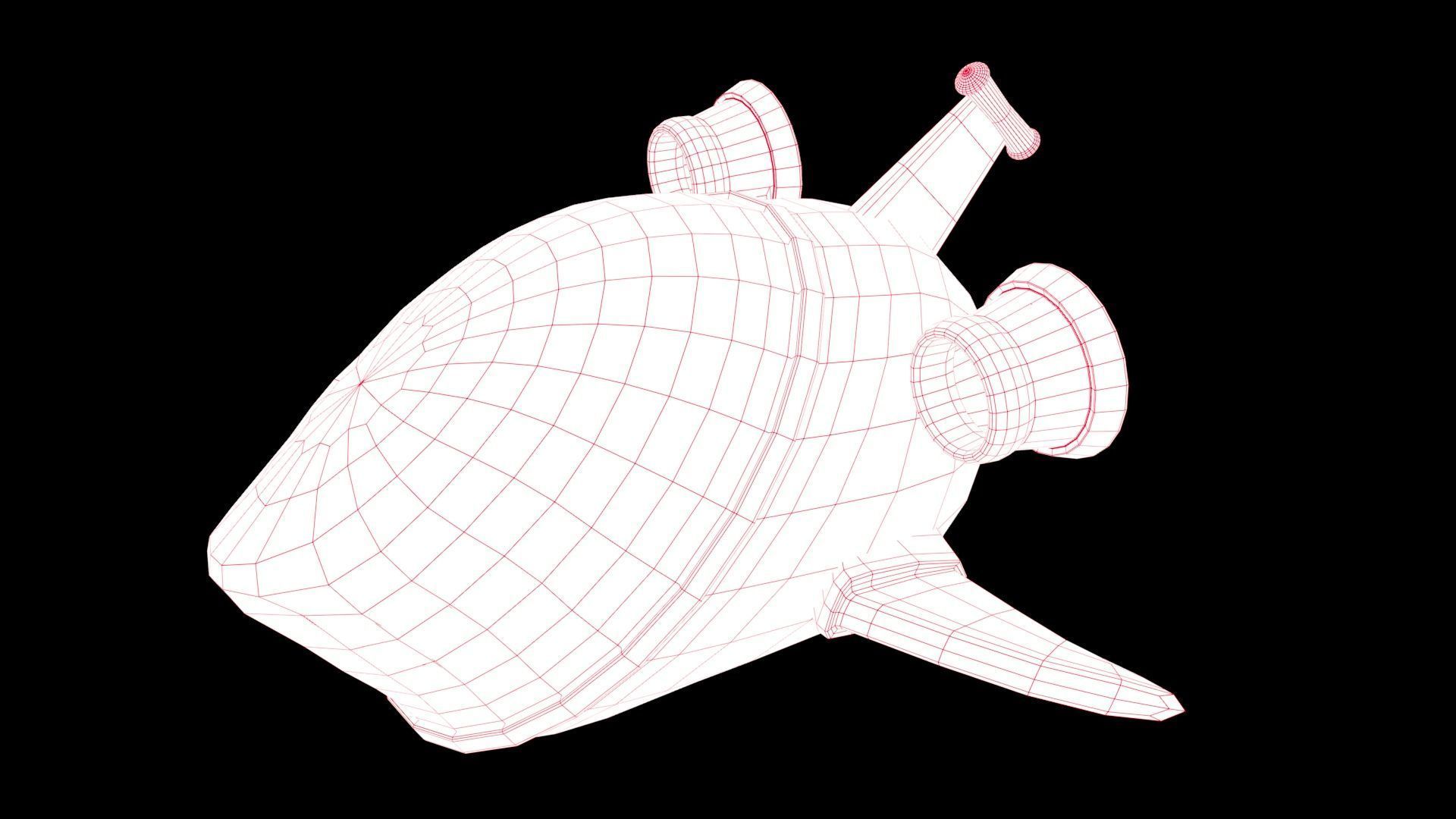 Aqua Jet ProSleek Futuristic Submarine Pod toon LOW POLY Low-poly 3D model_3