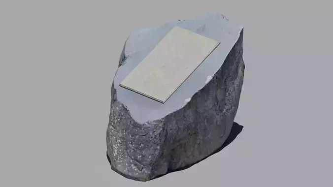 Stone memorial with plaque