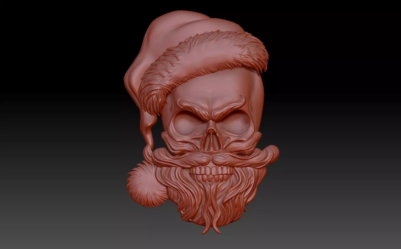 New Year  skeleton 3D print model_0