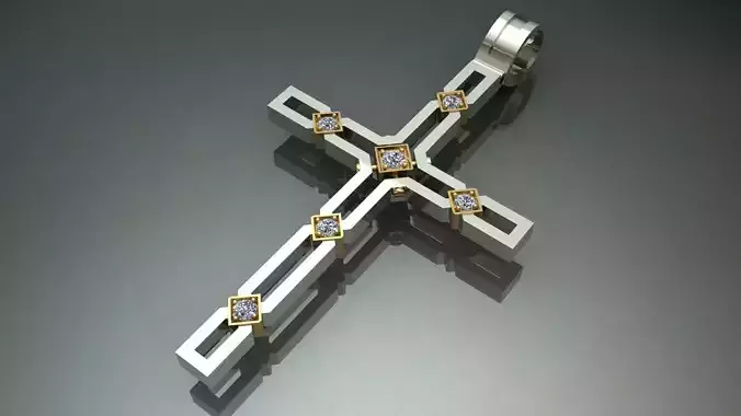 Cross with stones Printing Model  3D print model