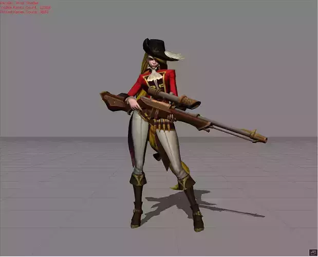 Lesley Royal Musketeer Low-poly 3D model