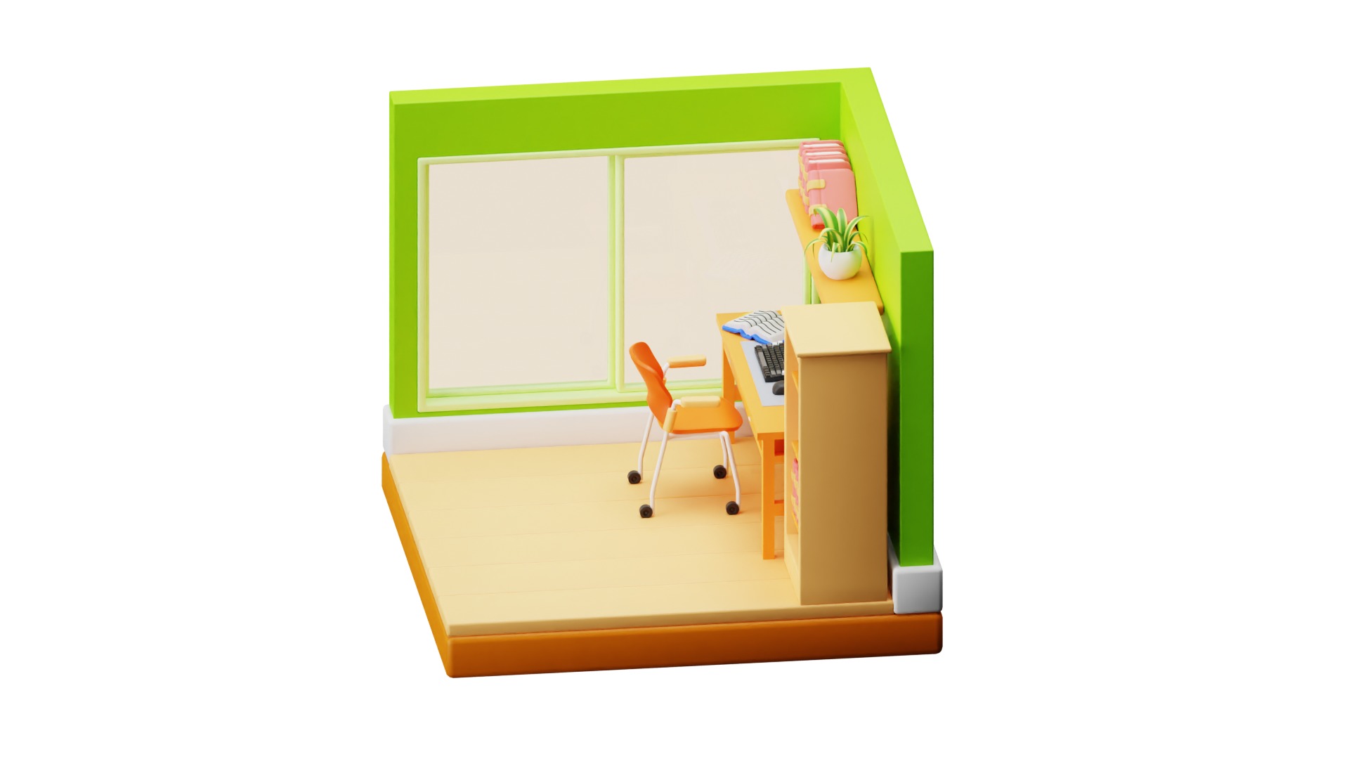 Workspace Room 3D model_2