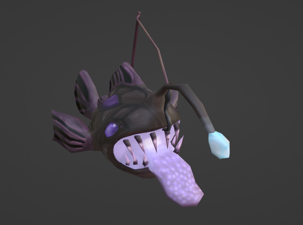 Stylized Low-Poly Anglerfish 3D Model Low-poly 3D model_6