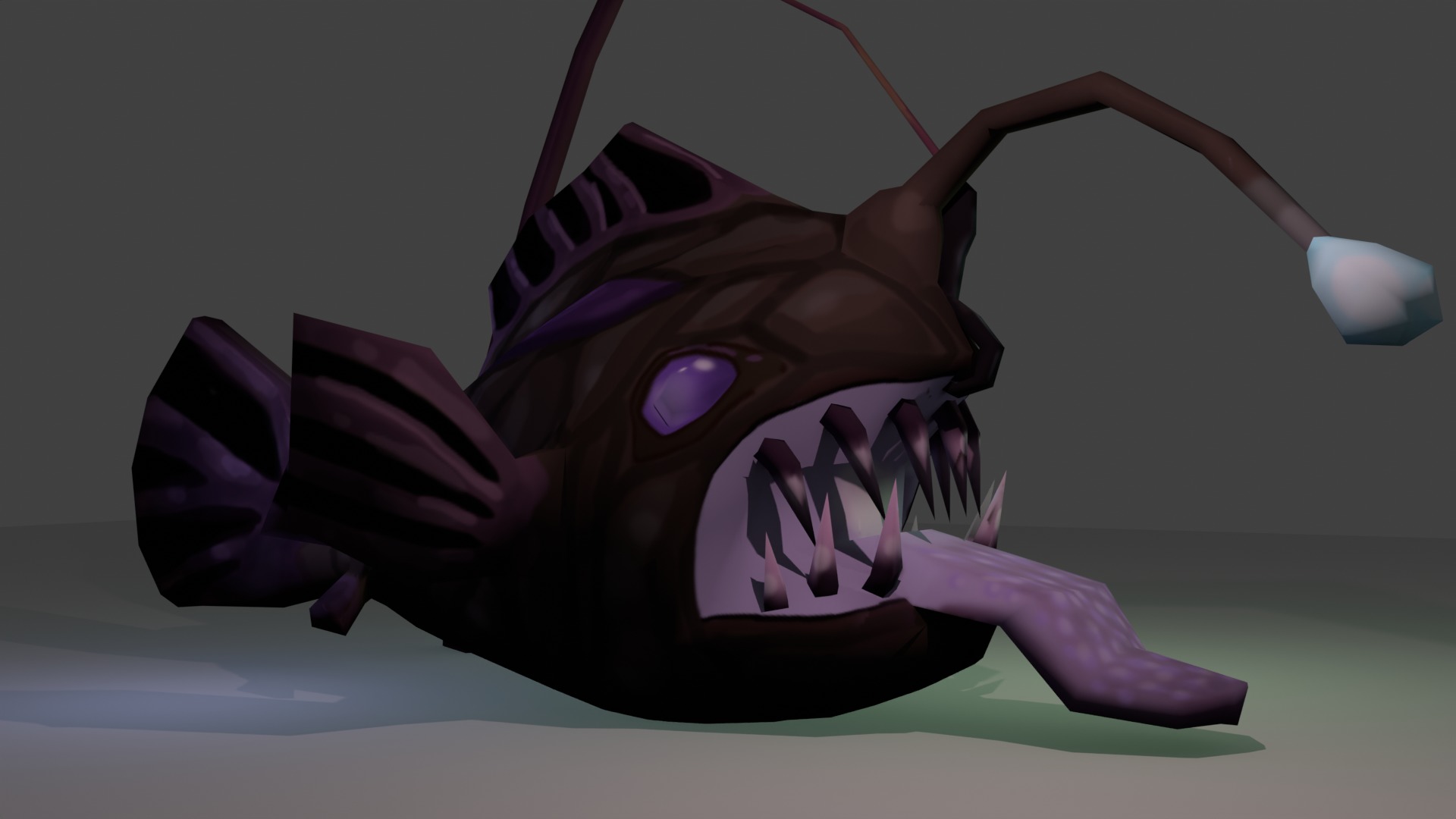 Stylized Low-Poly Anglerfish 3D Model Low-poly 3D model_2