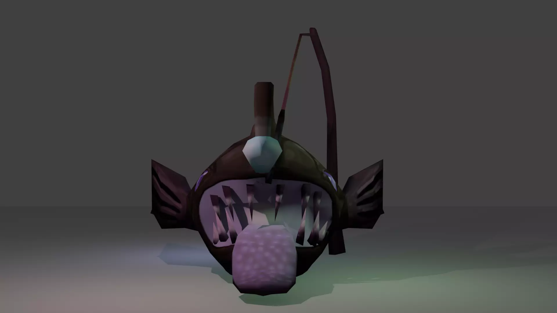 Stylized Low-Poly Anglerfish 3D Model Low-poly 3D model_0
