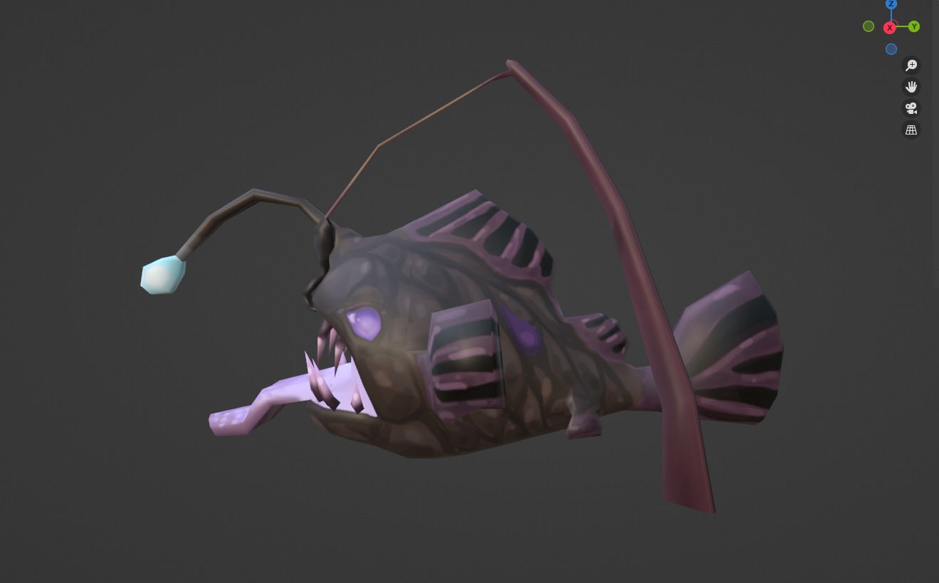 Stylized Low-Poly Anglerfish 3D Model Low-poly 3D model_4