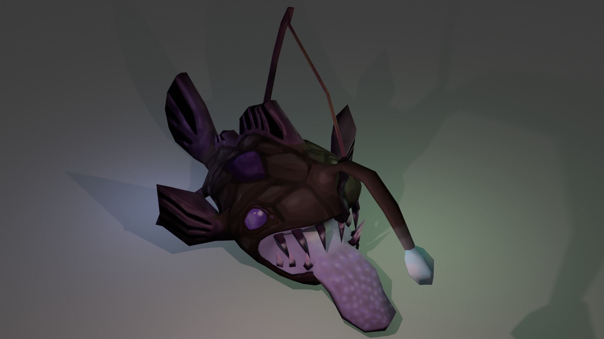 Stylized Low-Poly Anglerfish 3D Model Low-poly 3D model_1
