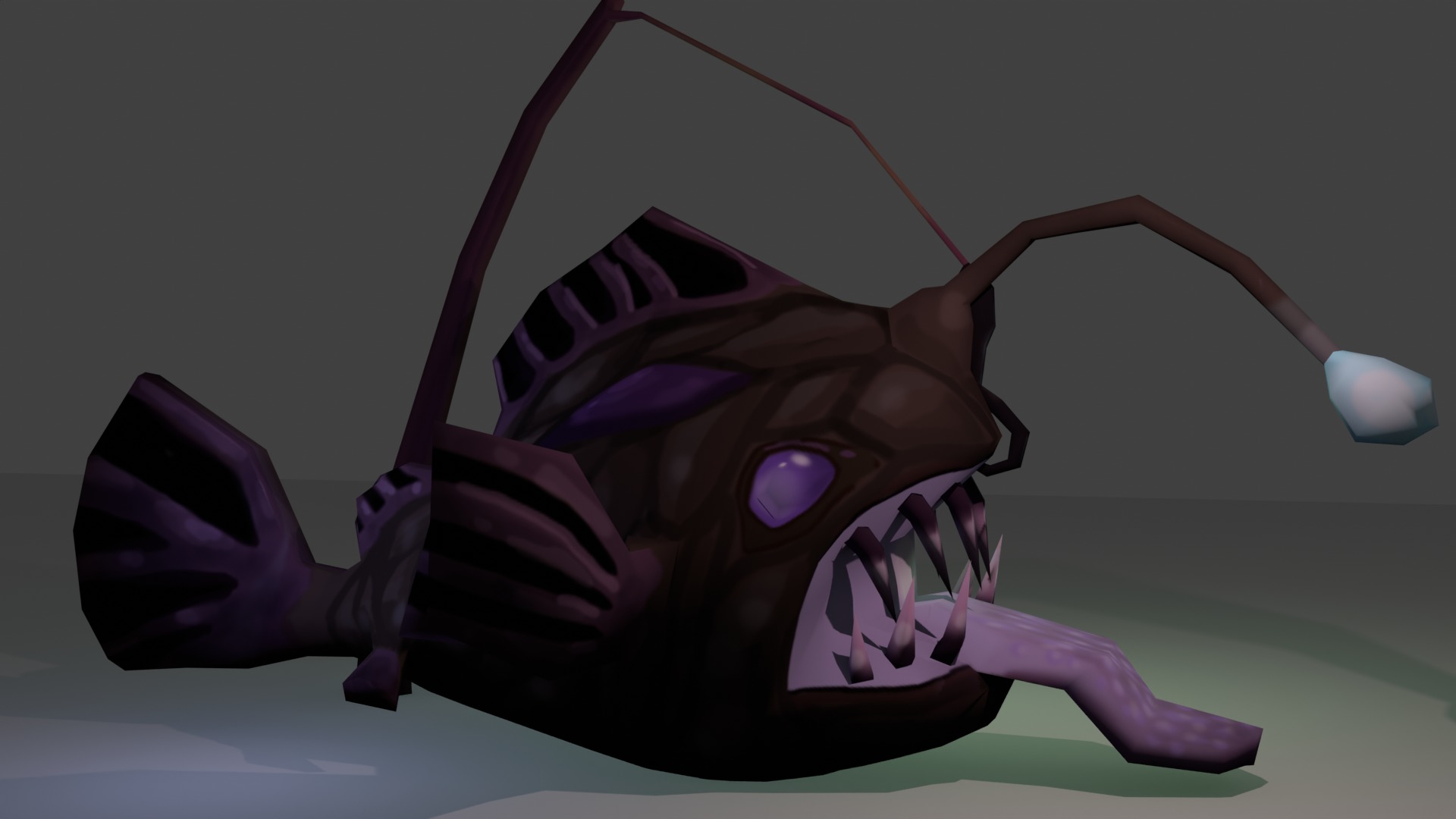 Stylized Low-Poly Anglerfish 3D Model Low-poly 3D model_3
