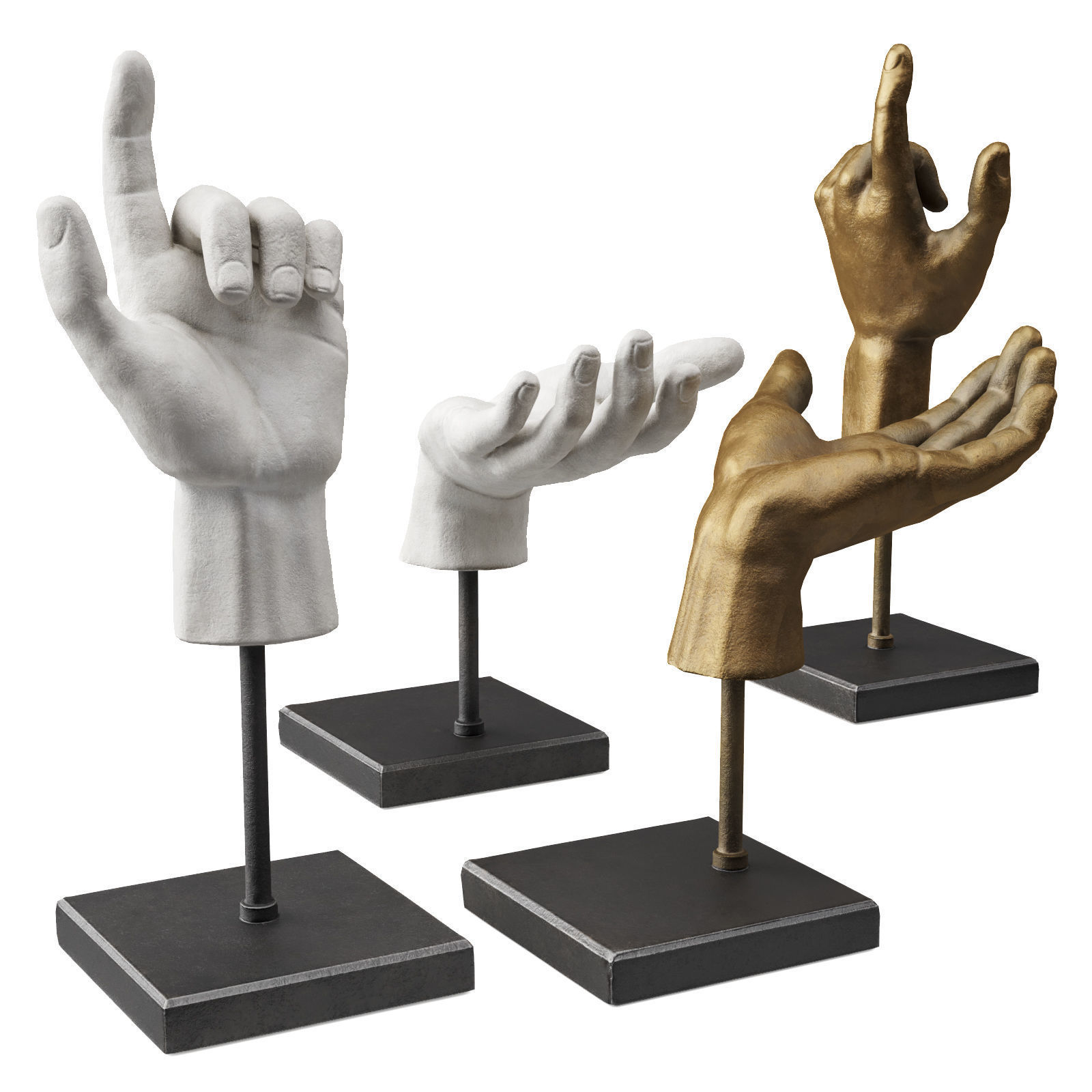 Corner Design Iron Hands Low-poly 3D model_1