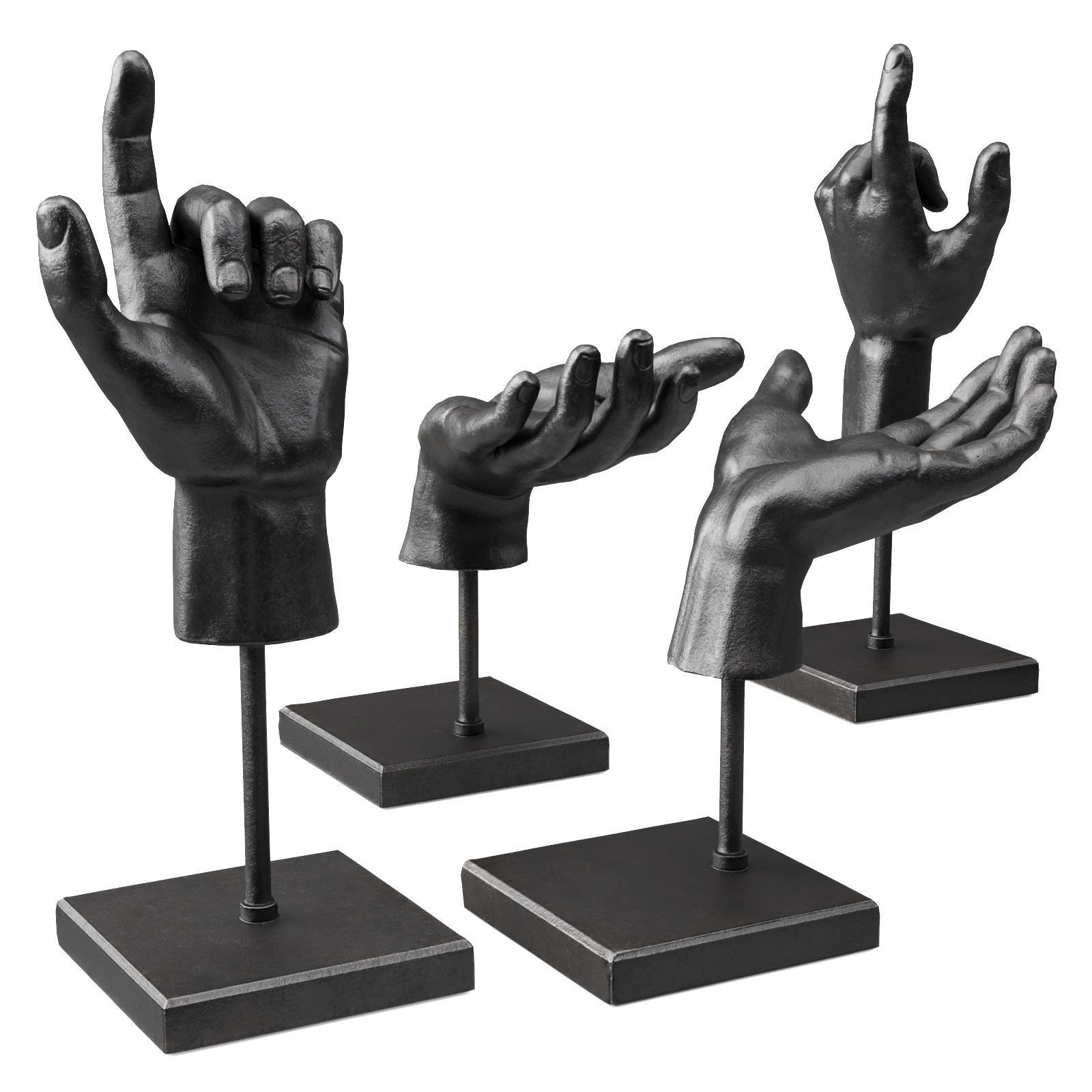 Corner Design Iron Hands Low-poly 3D model_2