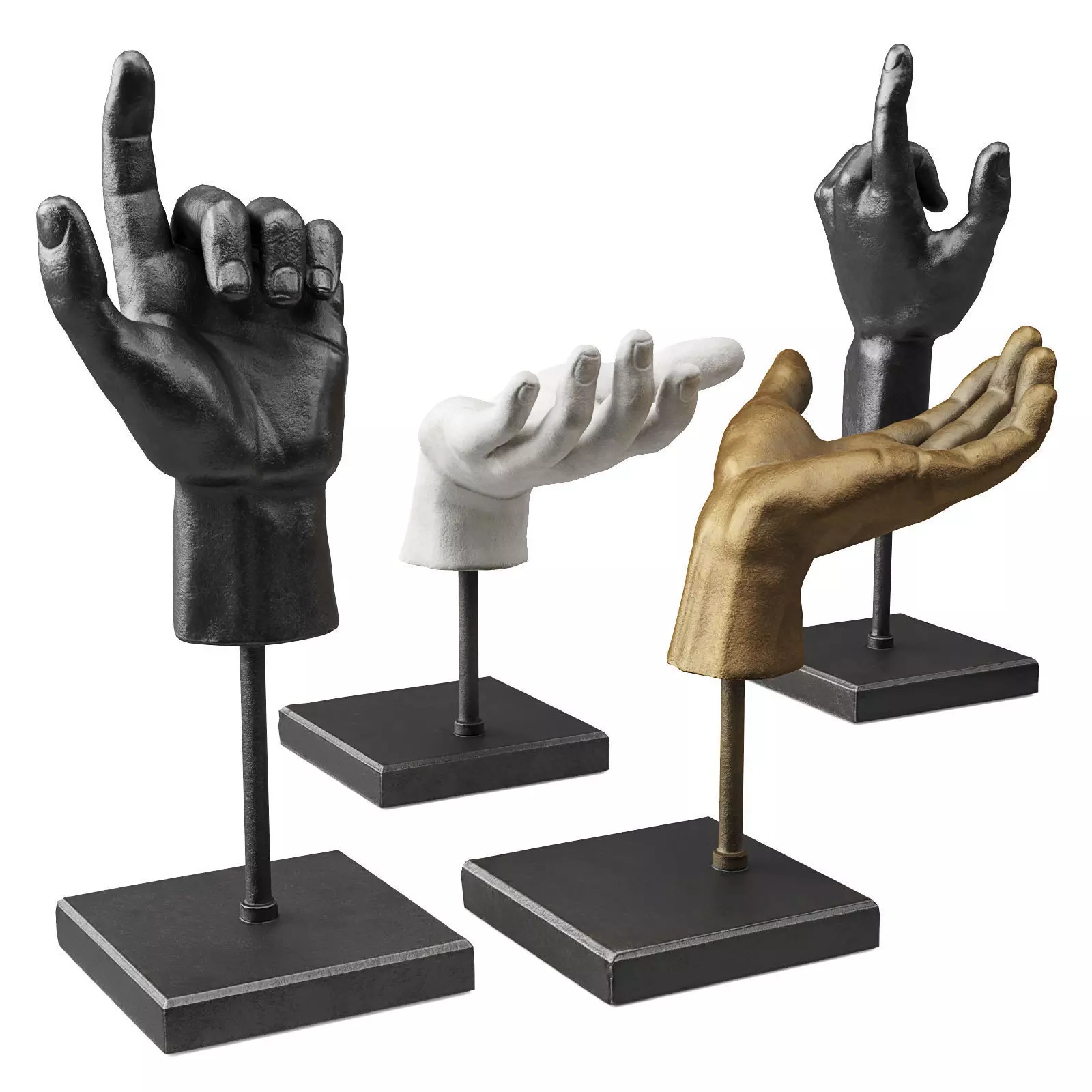 Corner Design Iron Hands Low-poly 3D model_0